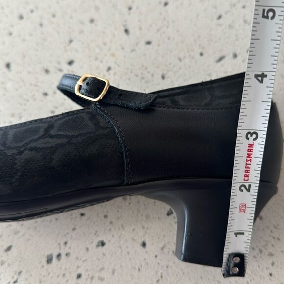 SAS Isabel Mary Jane's Size 8M Black/Snake Leather Shoes Made in USA EUC - Picture 6 of 12
